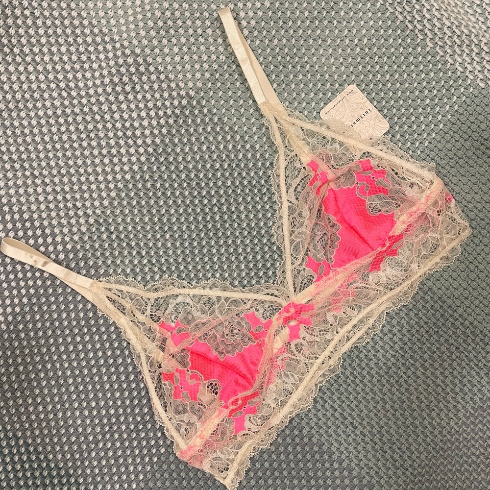 NWT Free People For Me For You Bralette in Hot Pink Combo